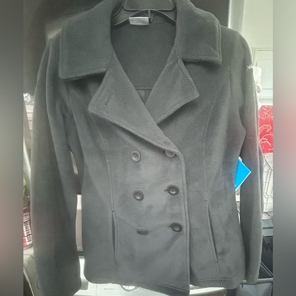 NWT Women's Columbia Black Double-Breasted Peacoat